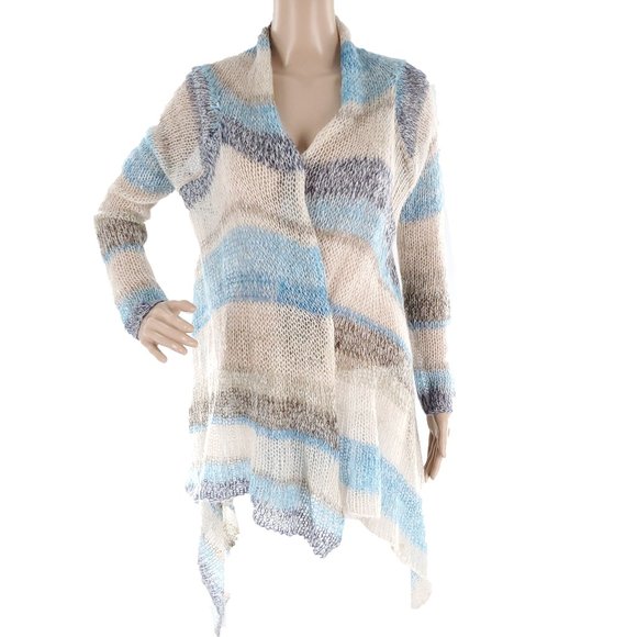 Love Stitch Women Cardigan No Button Knit Mohair Blend Multicolor Size S - Picture 1 of 6